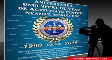 Transmitem Live de la Palatul Parlamentului: Onor pentru 25 de ani de activitate a Asociației Culturale Pro Basarabia și Bucovina închinată Neamului Românesc