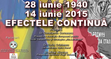 O nouă conferință din seria „Moldova între Vest și Est”:  28 iunie 1940 -14 iunie 2015  Efectele continuă