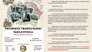 Evocarea personalității și activității diplomatului Vasile Stoica. Eveniment din seria „UNIONIȘTII TRANSILVANIEI” la Clubul Țăranului Român