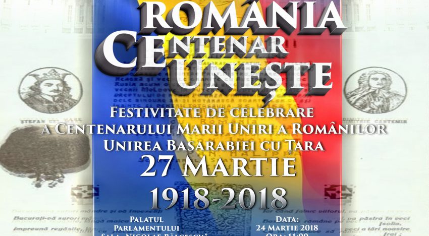 LIVE: „ROMÂNIA CE (CENTENAR) UNEȘTE” – Festivitate de Celebrare a Centenarului Marii Uniri a Românilor și a zilei de 27 Martie (Unirea Basarabiei cu Țara) la Parlamentul României